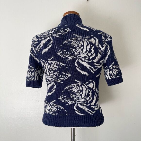 Anthropologie Maeve Dilvendra Navy Blue mock neck sweater Small NWOT - Picture 5 of 7